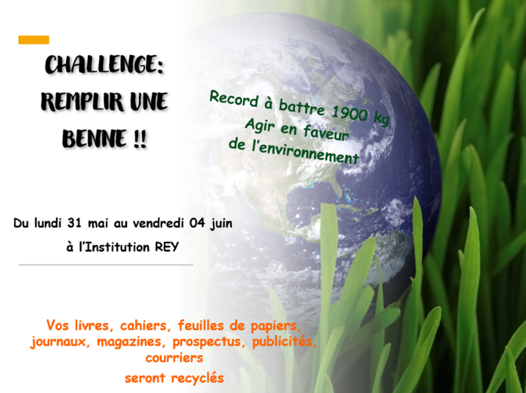Opération recyclage papier renouvelée à l’Institution REY