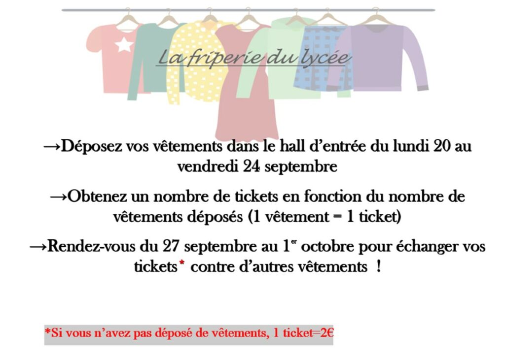 Troc de vêtements à partir du 20 septembre