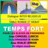 Temps fort des 1e le 15 mars : dialogue inter religieux